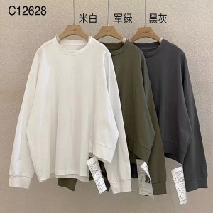 Design liber-montare Minimalist Round Collar stil cusut manșon Casual Solid culoare bumbac și lenjerie supradimensionat personalizat 12628 T-Shirts